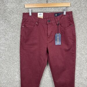 Roark Jeans Mens 30x32 Maroon Denim Hwy 128 5 Pocket Straight Fit NEW